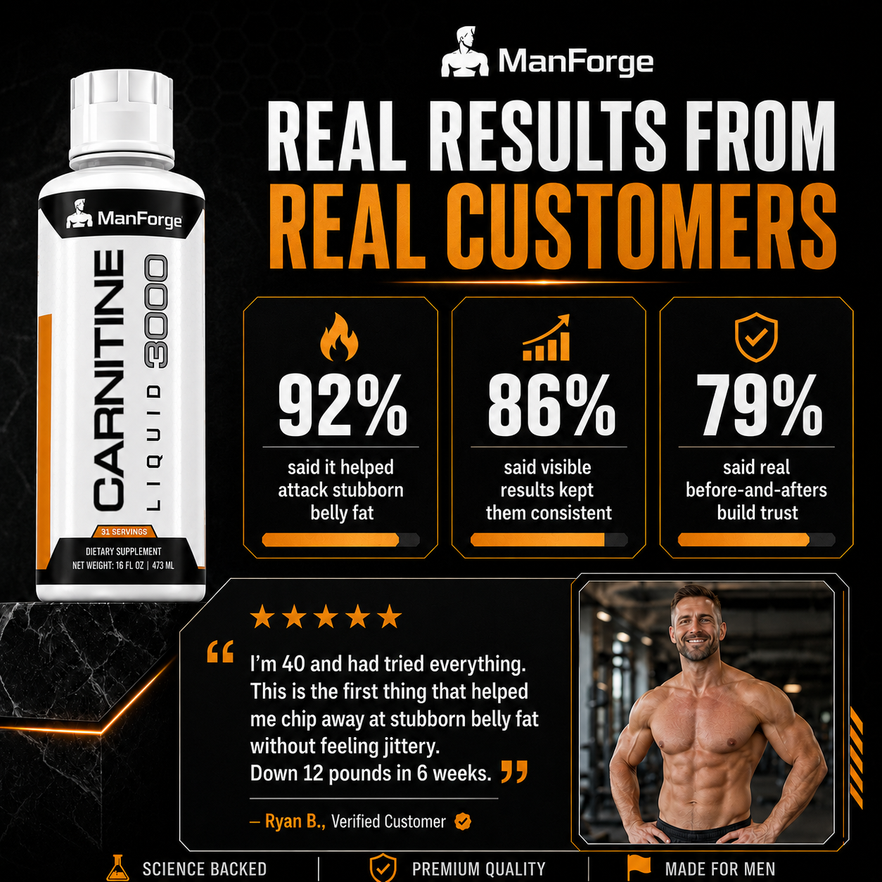 ManForge Liquid L-Carnitine 3000MG